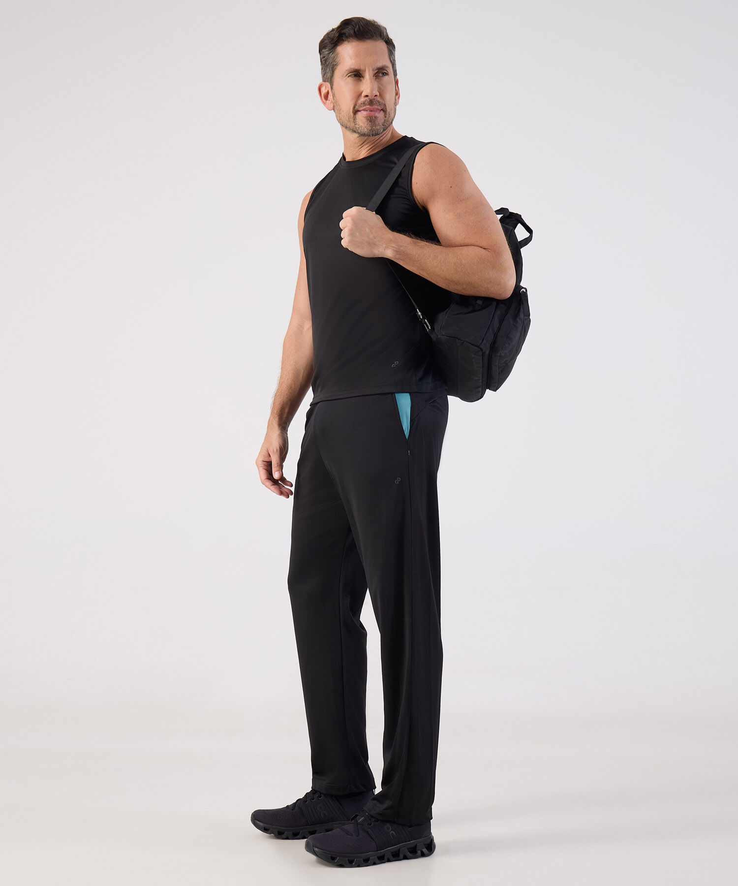 Pantalon Punto Con Cortes En Contraste