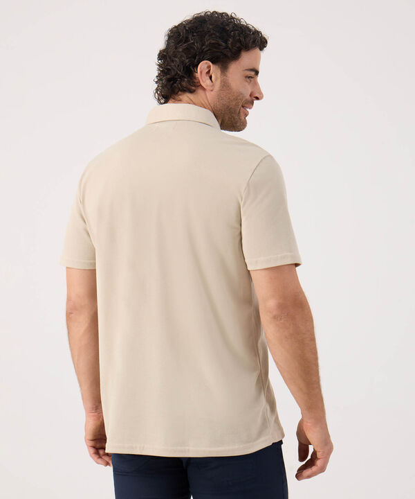 Polo Unicolor, Cuello Duro Con Bolsillo Y Silueta Regular Fit Naranja