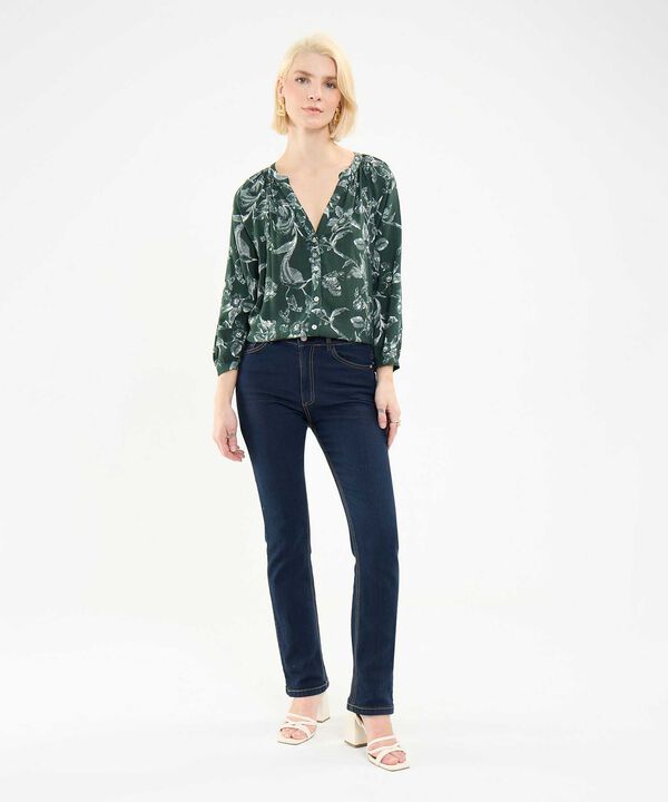 Blusa Estampada Cuello Mao image number null
