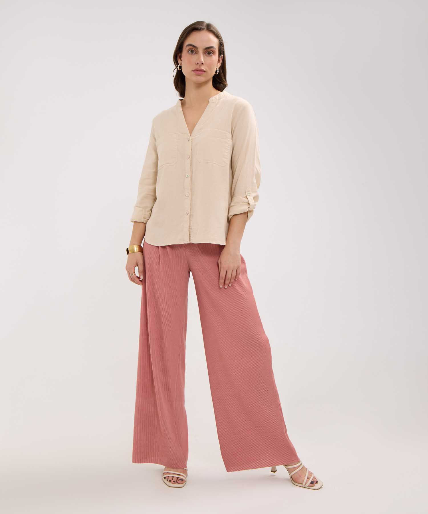Blusa en Efecto Lino