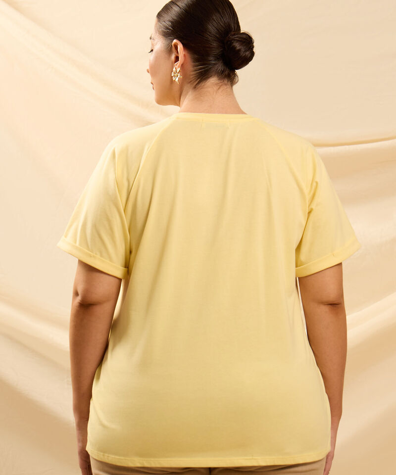 Camiseta Con Bolsillo Y Manga Ragl&aacute;n Mujer Curvy