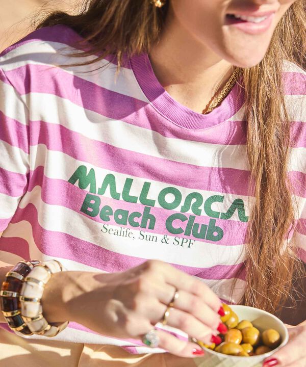 Camiseta Cuello Redondo De Hombro Ca&iacute;do Mujer