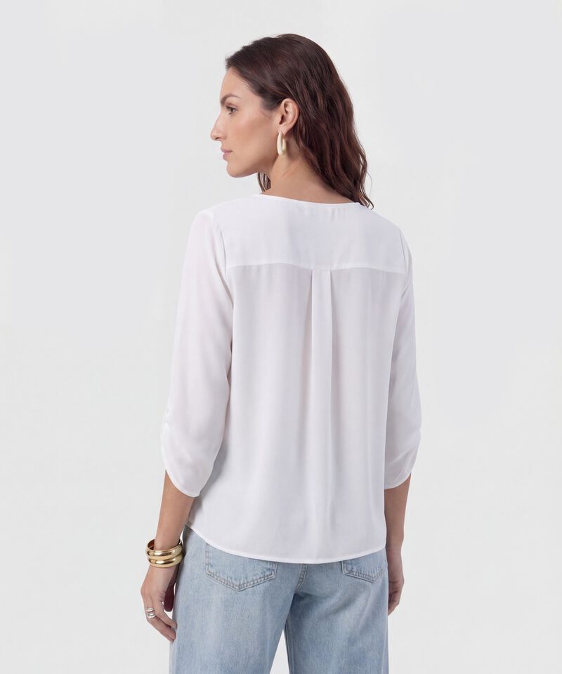 Blusa Fluida Con Cuello En V Para Mujer
