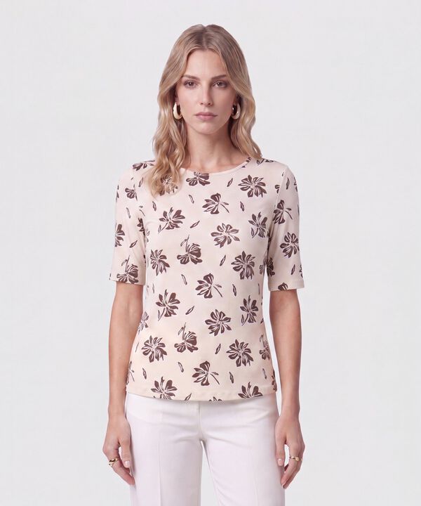 Camiseta Manga 3/4  Cuello Redondo  Estampada image number null