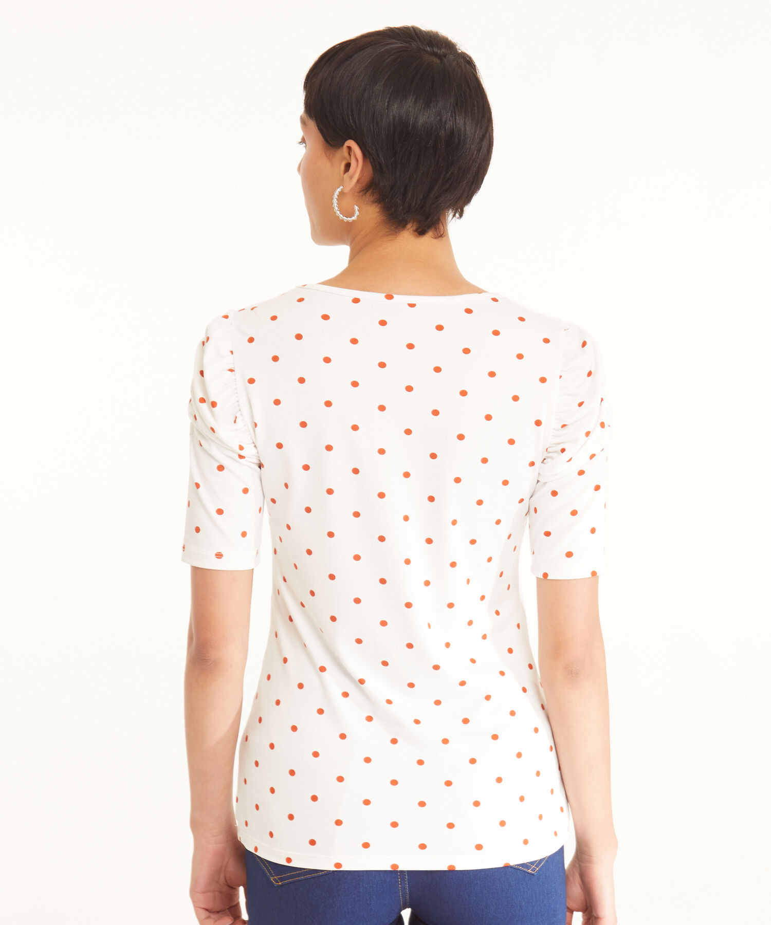 Camiseta Estampada Manga Corta Con Ruche