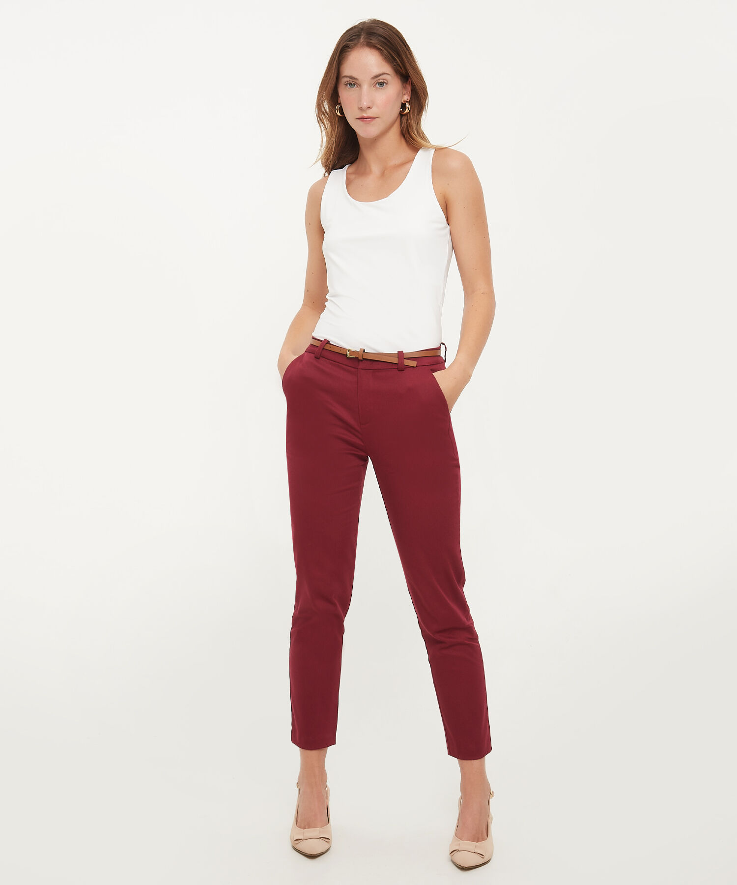 Pantalon Basico Bolsillos Diagonal