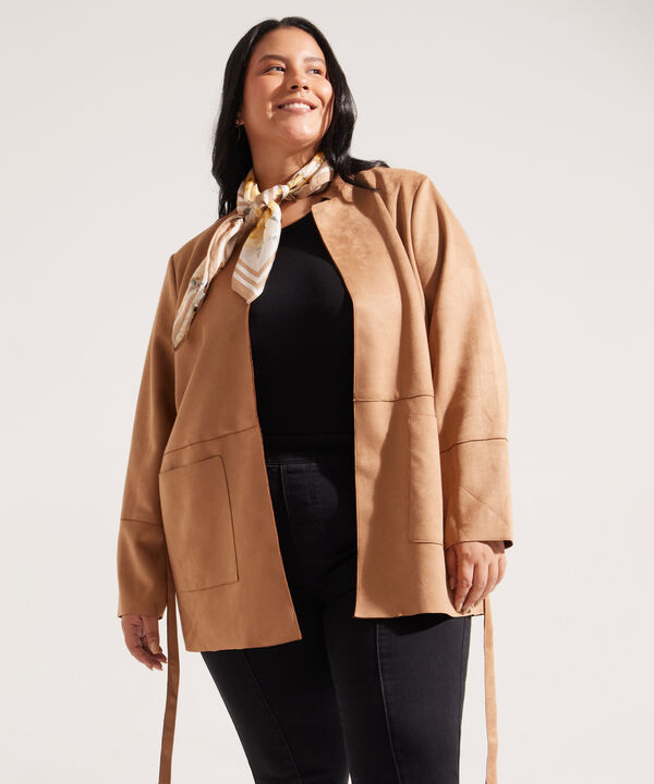 Chaqueta Larga en Suede