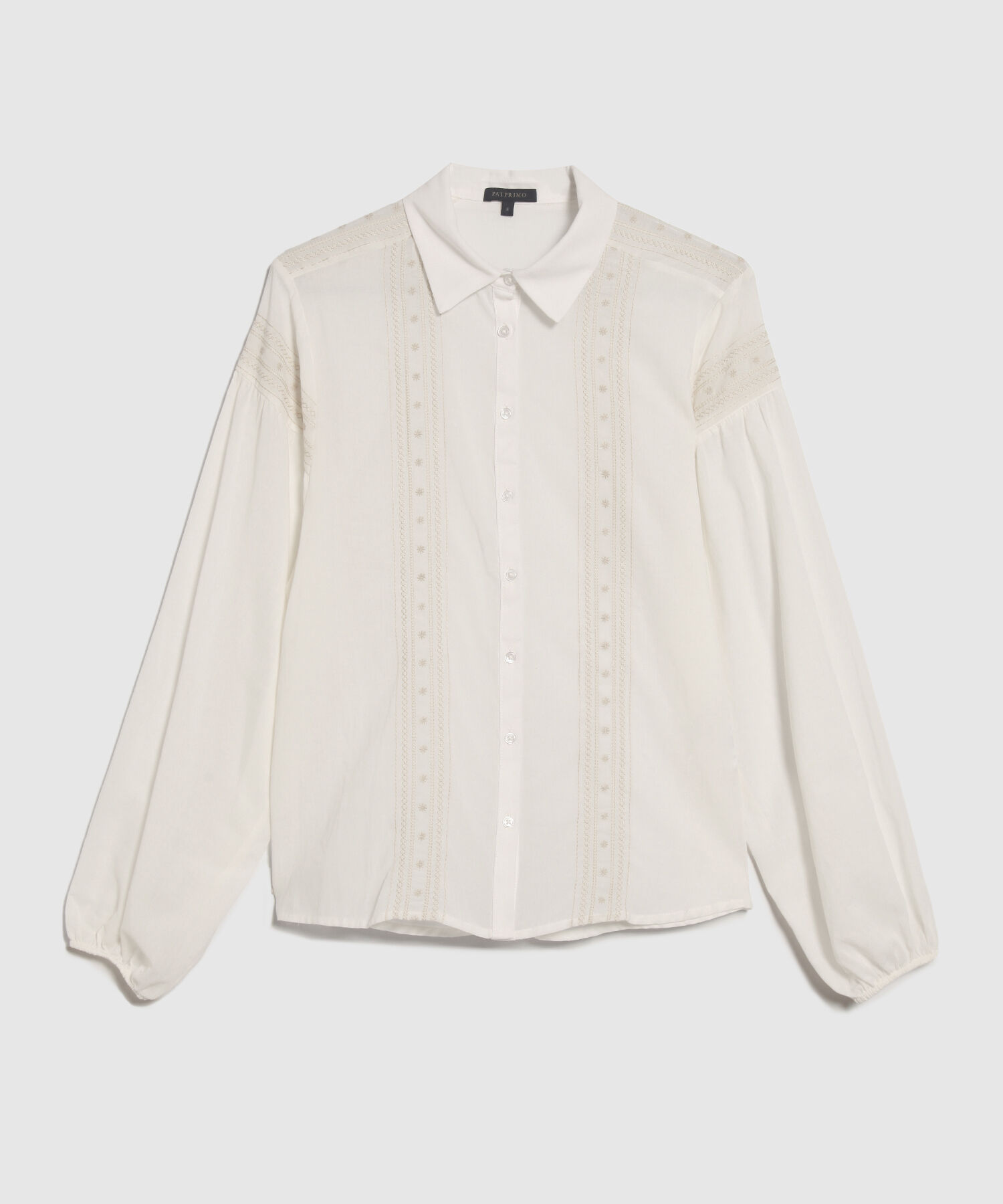 Camisa Unicolor Con Detalles De Randado