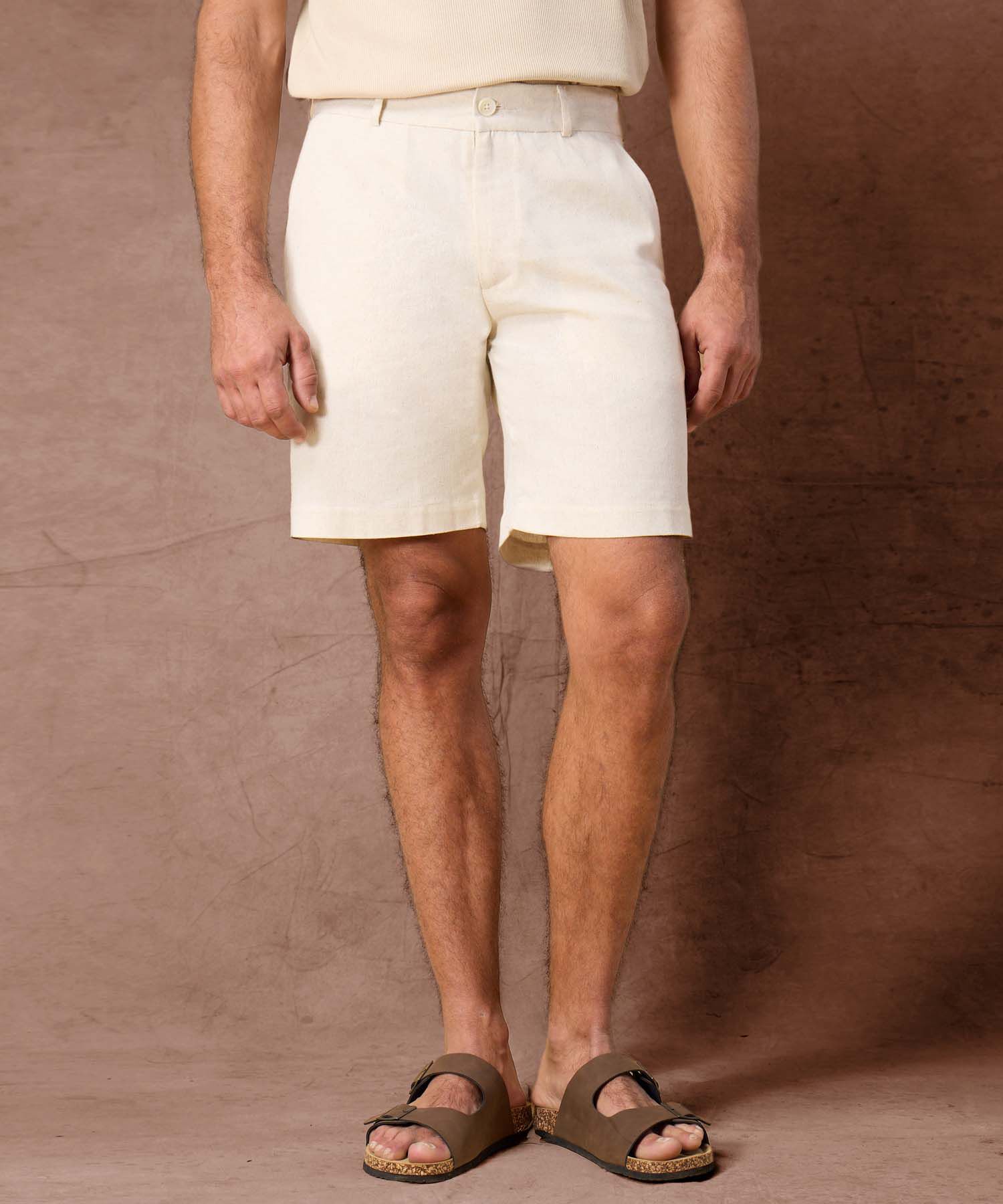 Bermuda de Lino Suave Para Hombre