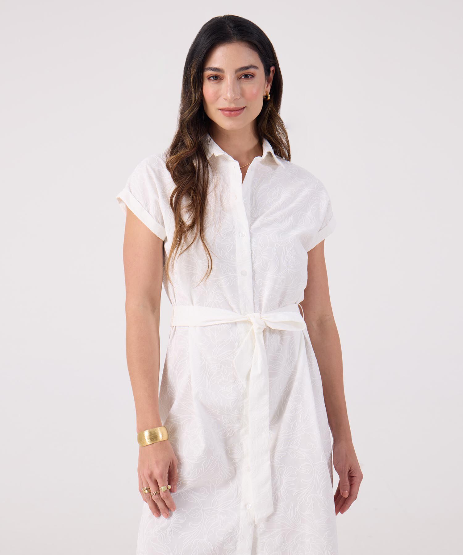 Vestido Estampado Manga Corta 