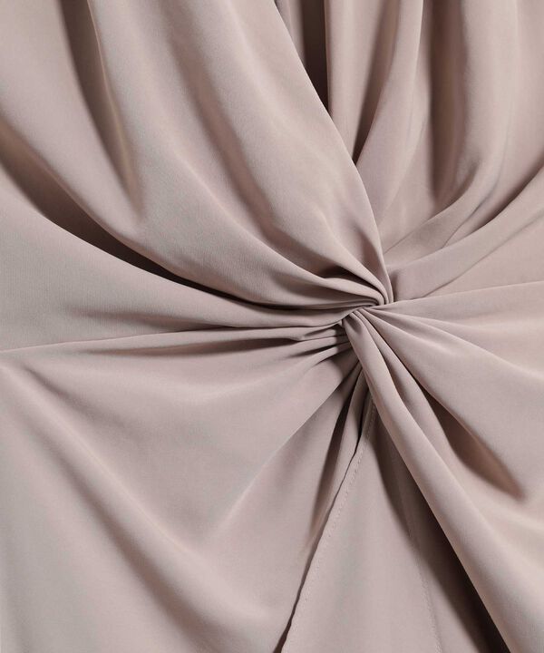 Vestido Midi Cruzado Con Nudo Frontal Para Mujer