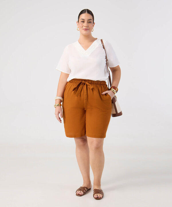 Blusa Con Detalle Tejido En Escote Mujer Curvy