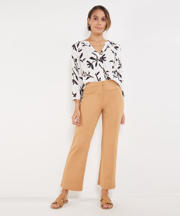Leggins Unicolor, Tiro Alto, Bota Recta Con Simulación Bolsillos Ribete, Serena