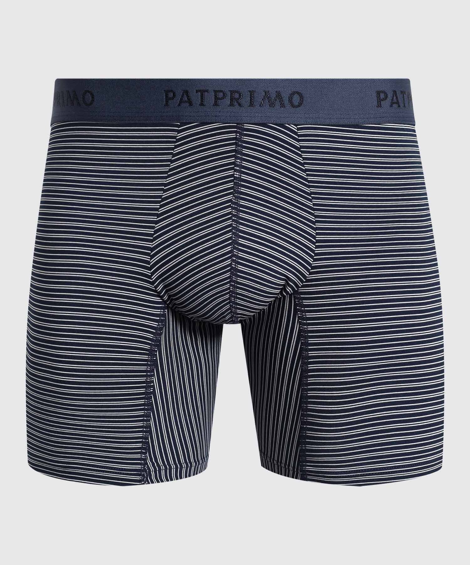 B&oacute;xer Medio Con Estampado De Rayas Horizontales Para Hombre