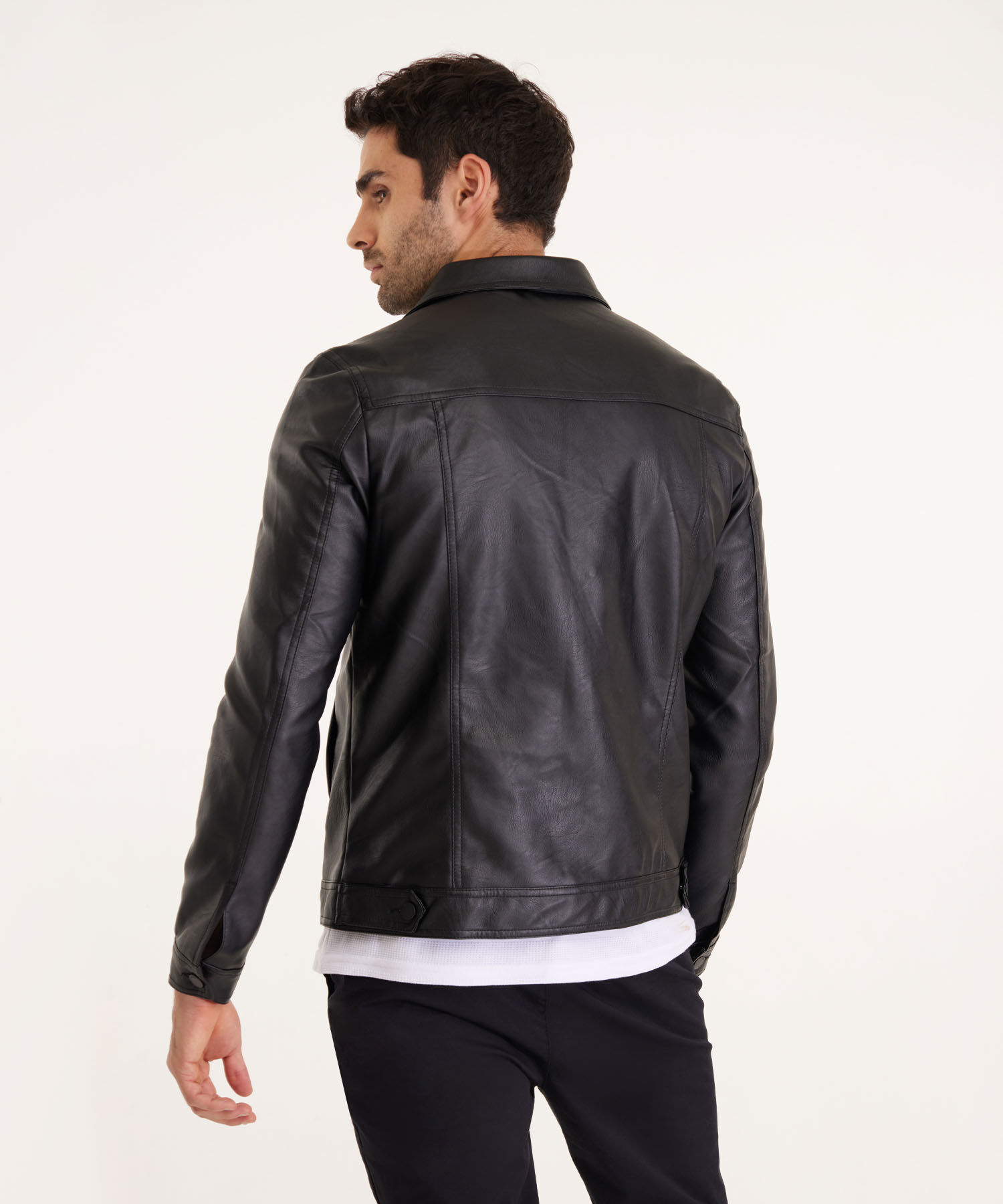 Chaqueta Trucker En Imitacion Cuero