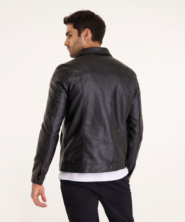 Chaqueta Trucker En Imitacion Cuero