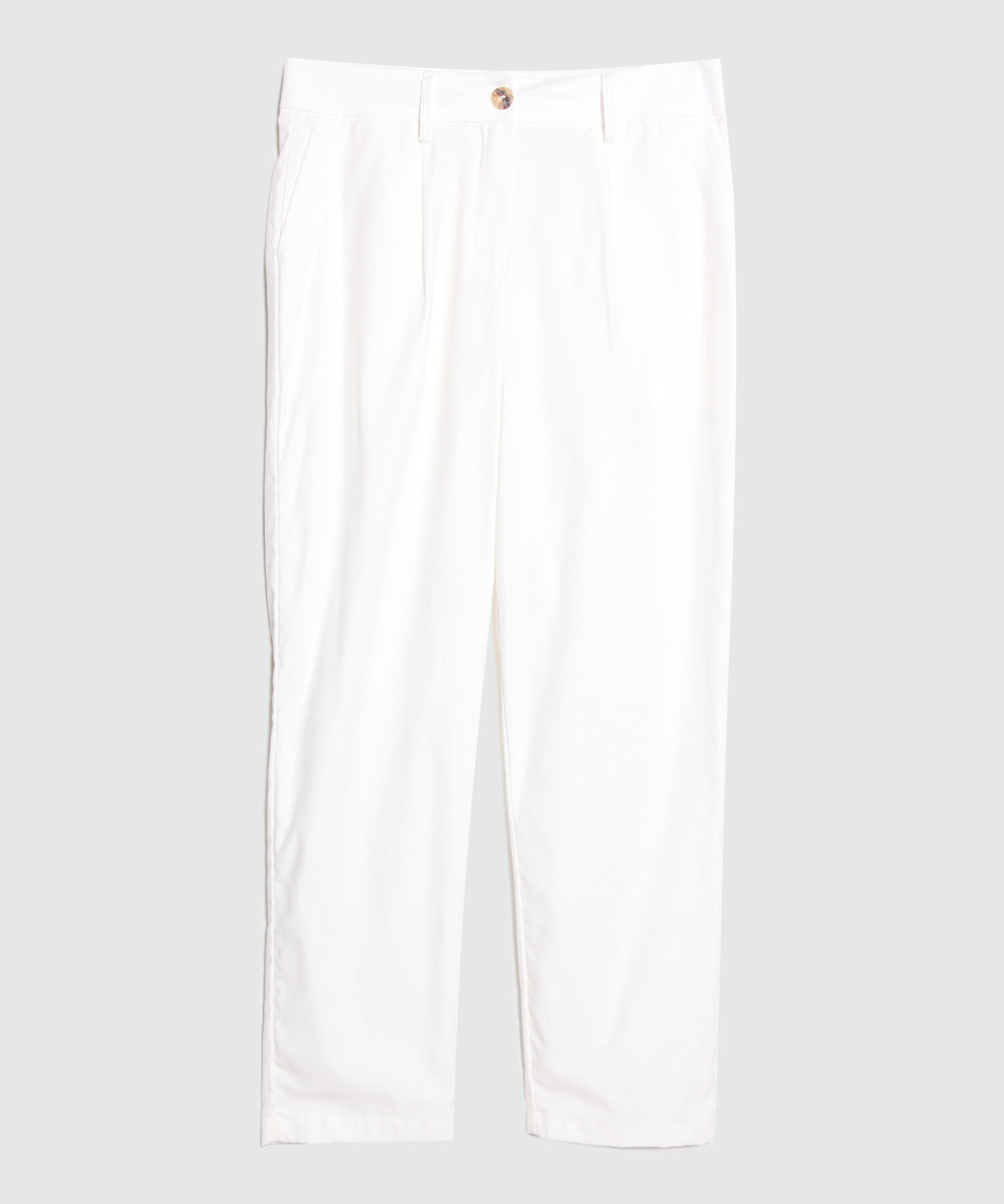 Pantalón Tipo Baggy Unicolor, Tiro Alto Con Prenses En Delantero, Serena