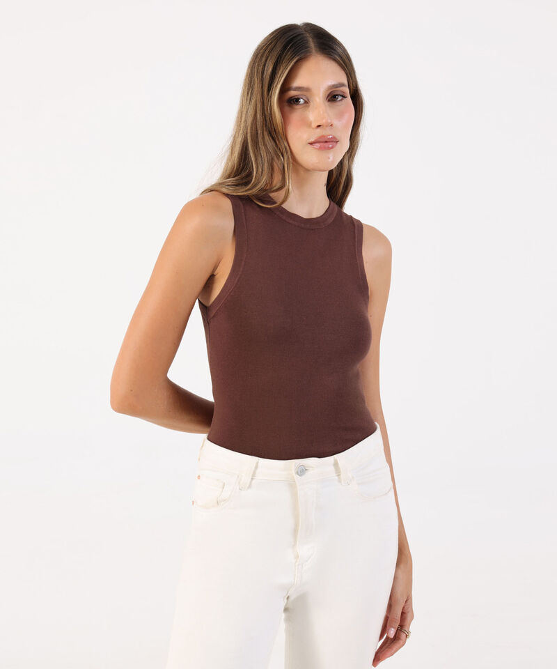 Camiseta de Punto Sin Mangas para Mujer