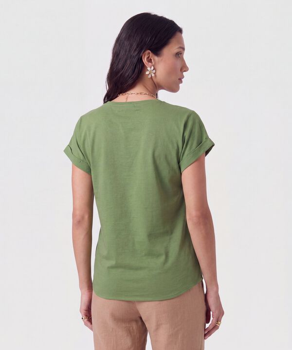 Blusa Manga Con Dobladillo Para Mujer