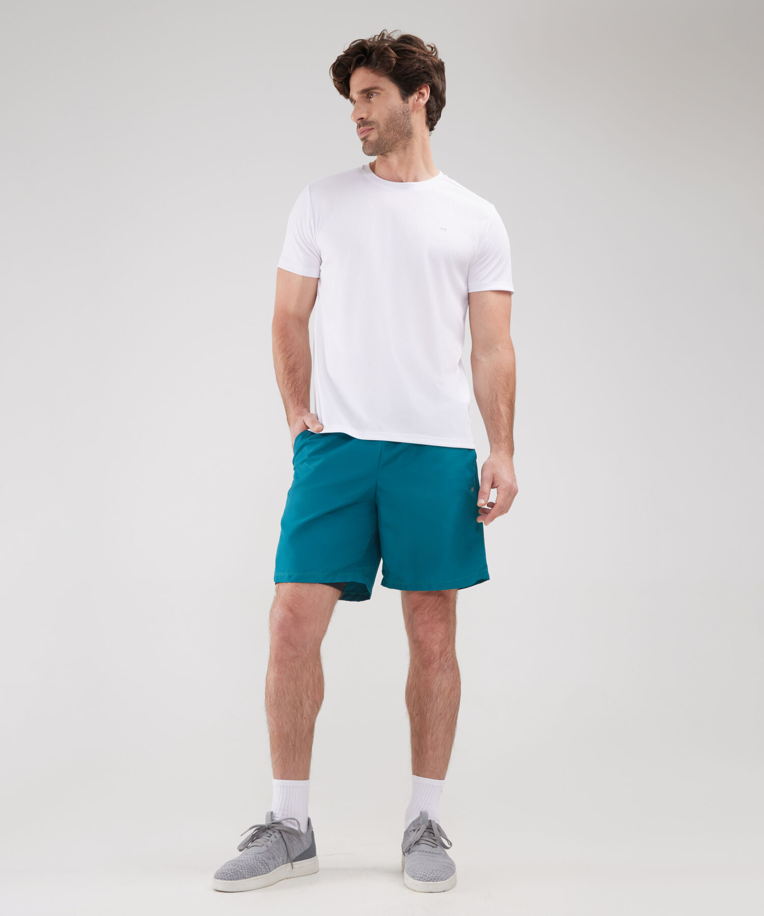 Bermuda Plana Con Boxer Interno Unicolor