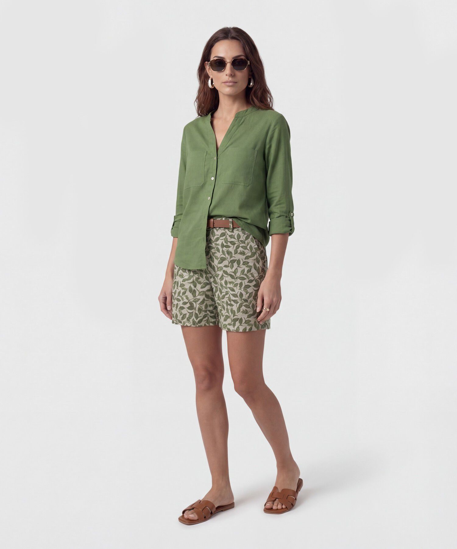 Blusa Fluida Con Bolsillos Frontales