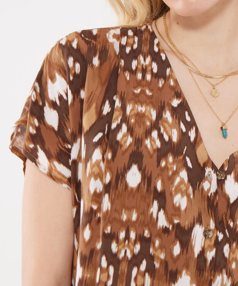 Blusa Estampada con Escote en v
