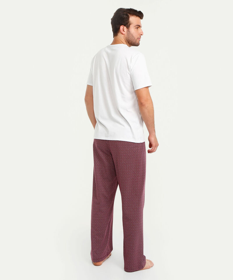 Pijama Cuello V Bolsillo Bordado
