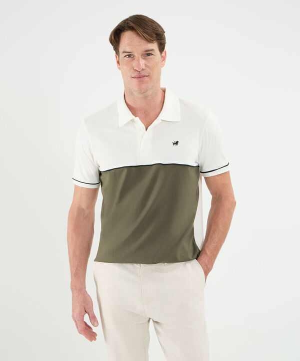 Polo Cuello Tejido Con Bloque De Color Para Hombre image number null