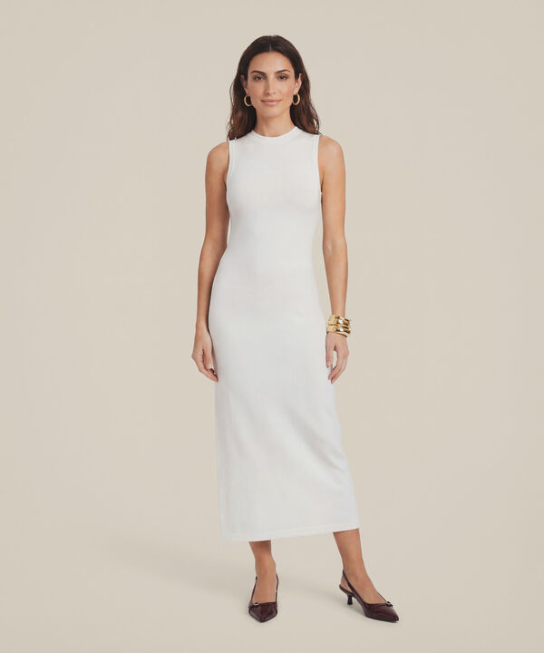 Vestido Midi Ajustado en Rib para Mujer image number null