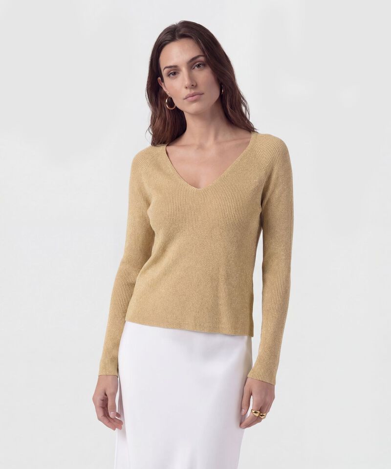 Saco De Punto Cuello En V Mujer