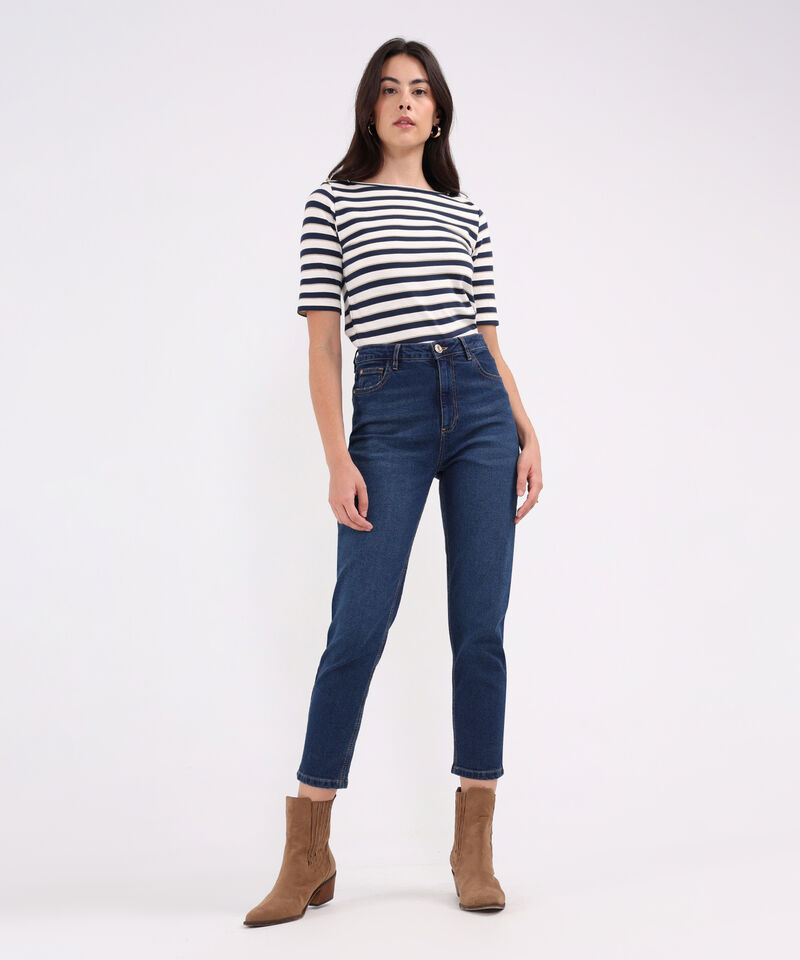 Jean Mom Stretch Tono Medio