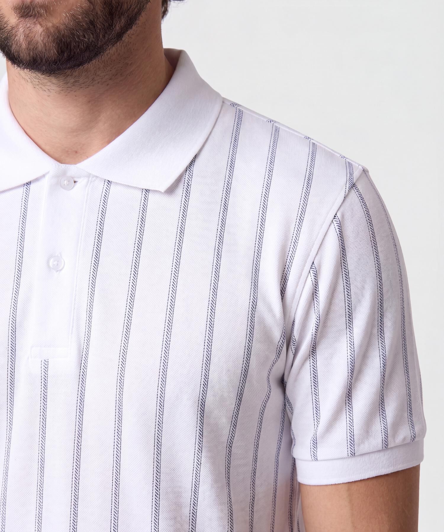 Polo Con Relieve Vertical Para Hombre