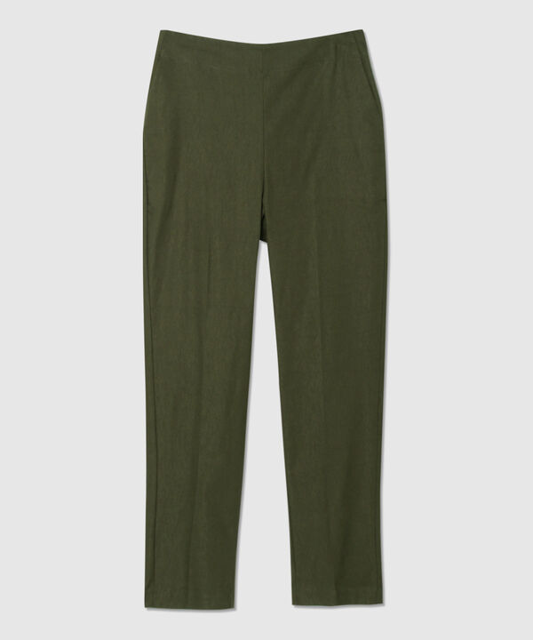 Pantalon Unicolor Clasico Con Bolsillo Diagonal