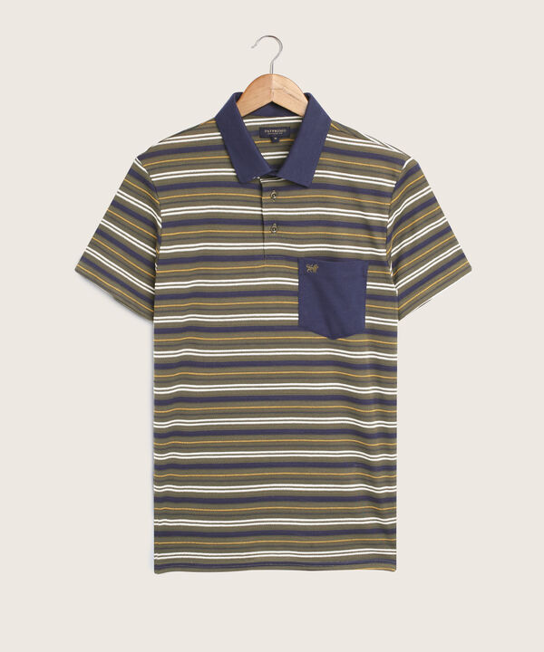 Polo Preteñida, Cuello Duro Con Bolsillo Y Pechera Unicolor, Silueta Regular Fit, Sunset Dust Línea Moda
