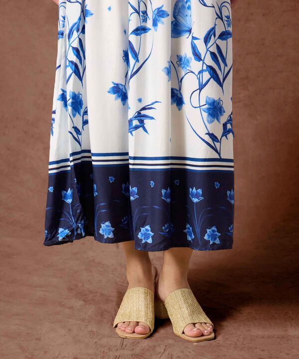 Falda Midi Estampada Para Mujer Diseño Floral Veraniego