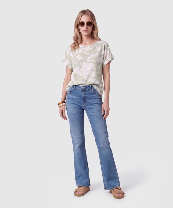 Blusa Manga Corta Dobladillo Para Mujer