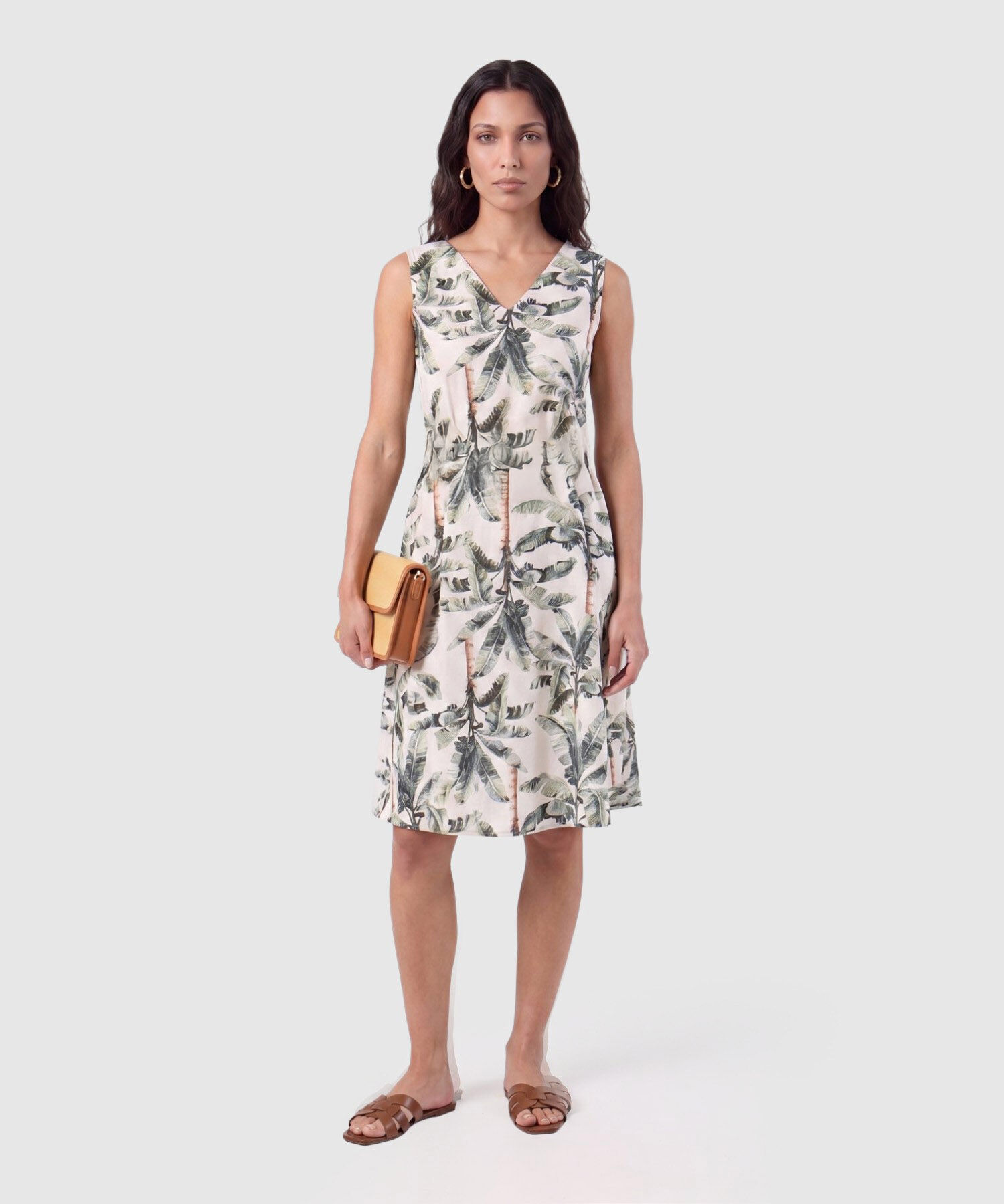 Vestido Corto Estampado Con Cintur&oacute;n Para Mujer