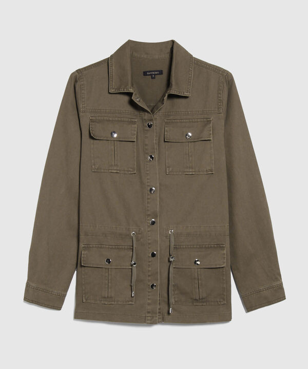 Chaqueta Chaqueta Cuello Camisero Con Bolsillos De Parche