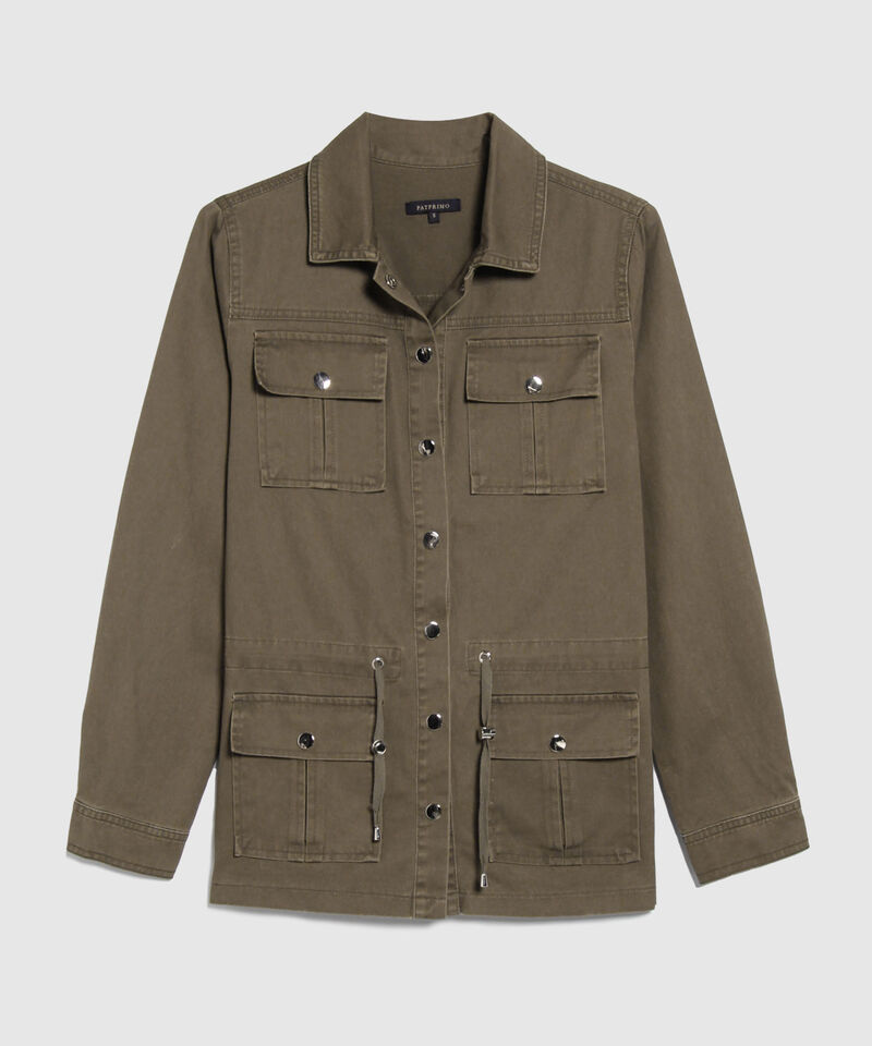 Chaqueta Chaqueta Cuello Camisero Con Bolsillos De Parche