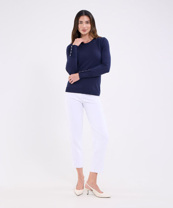 Saco unicolor  con botones en puño para mujer image number null