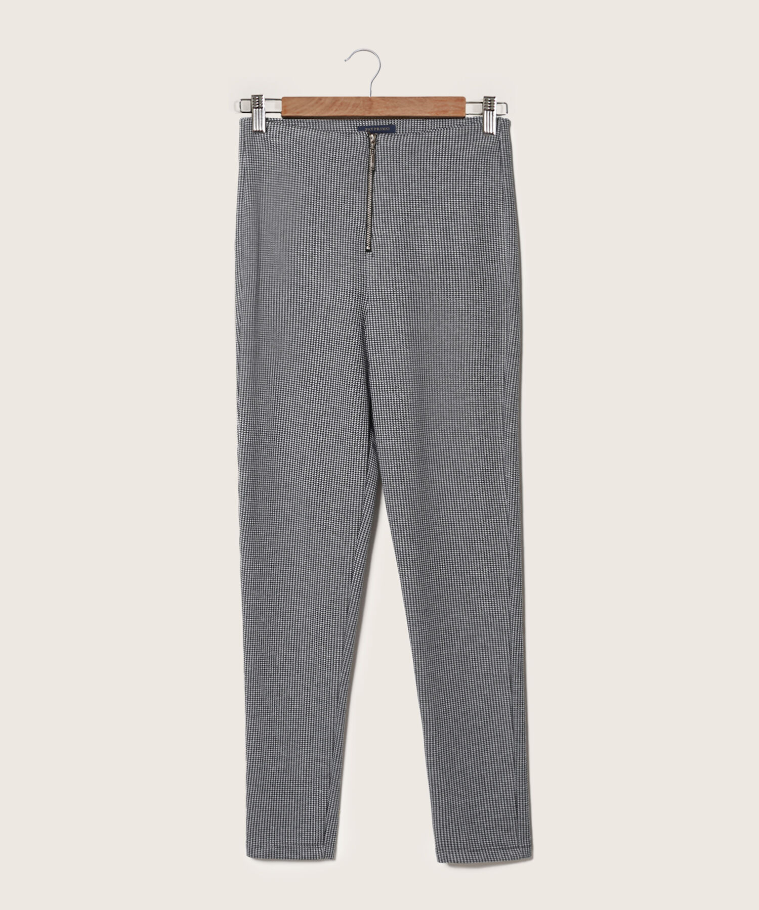 Leggings Preteñido Tiro Alto Con Cremallera En Frente