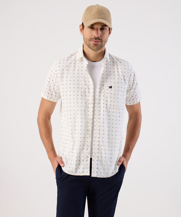 Camisa De Manga Corta Con Microestampado Para Hombre image number null