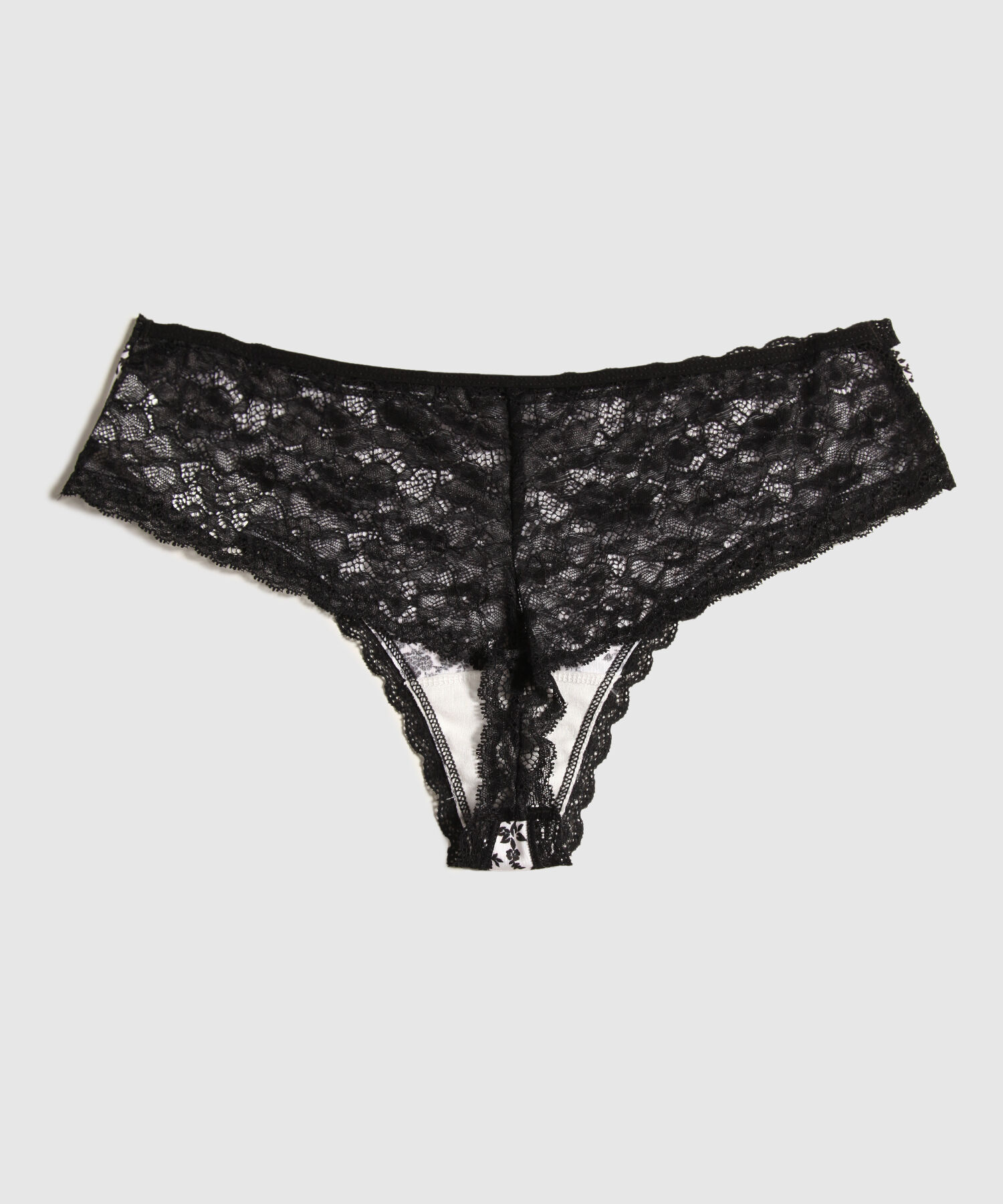 Panty Panty Tipo Tanga Estampado Con Encaje En Posterior Y Acabados