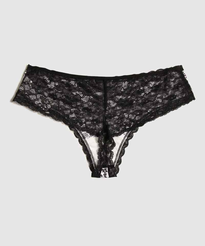 Panty Panty Tipo Tanga Estampado Con Encaje En Posterior Y Acabados