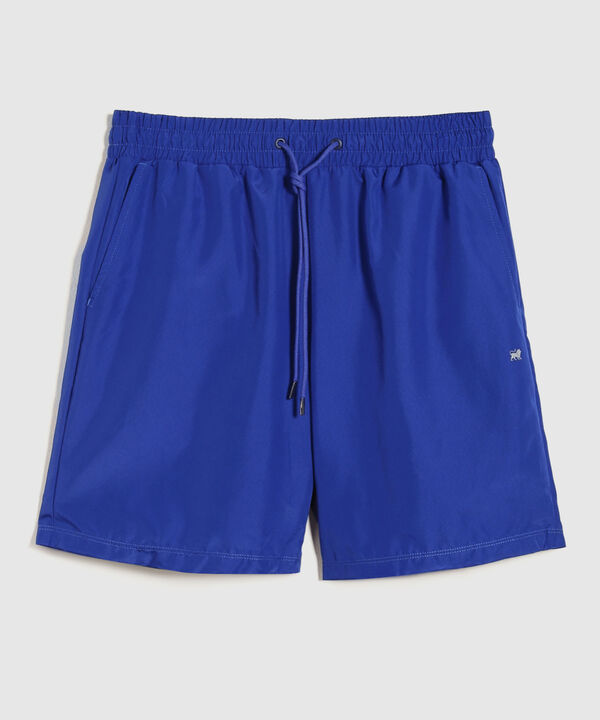 Bermuda Plana Con Boxer Interno Unicolor
