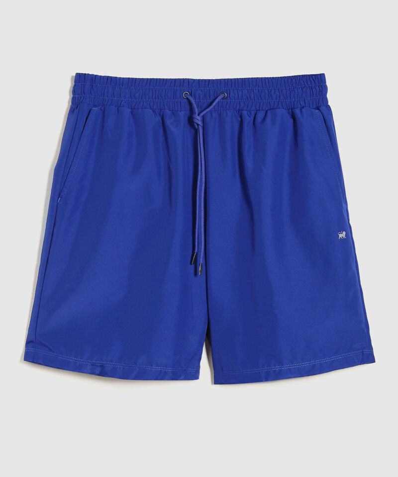 Bermuda Plana Con Boxer Interno Unicolor