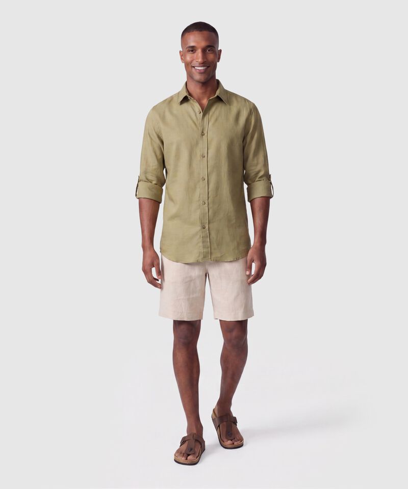 Camisa Manga Larga Unicolor Para Hombre