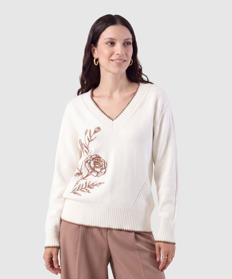 Saco Tejido Cuello En V Para Mujer