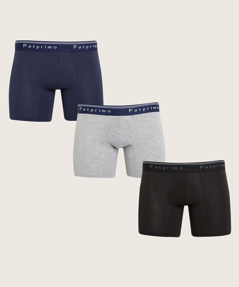 Boxer Pack X3 Pantaloncillo Medio Unicolor Algodón