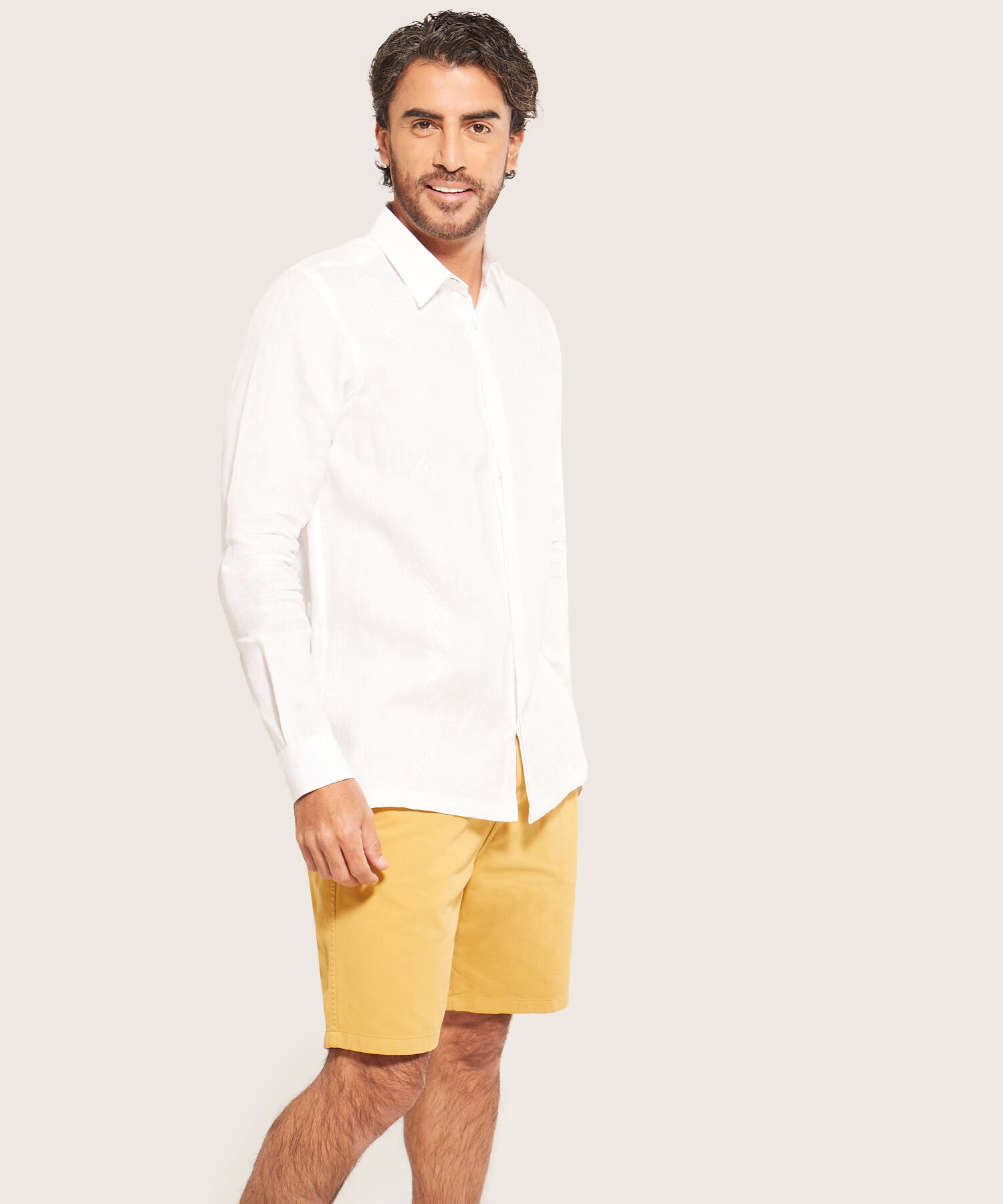 Camisa Guayabera Manga Larga Cuello Camisero